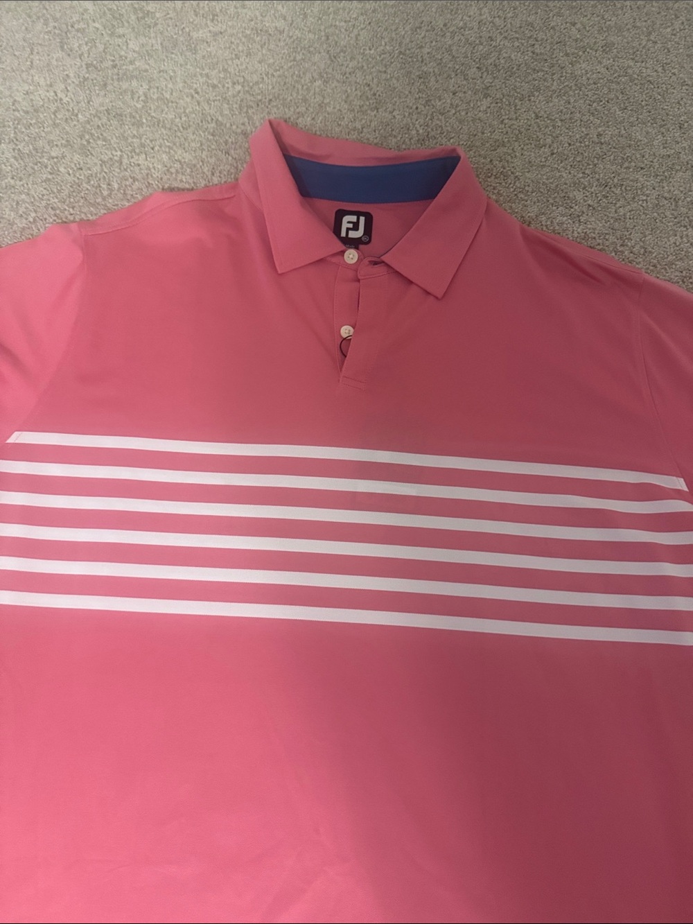 NWT FootJoy Pink & White Golf Polo Shirt - Picture 2 of 7